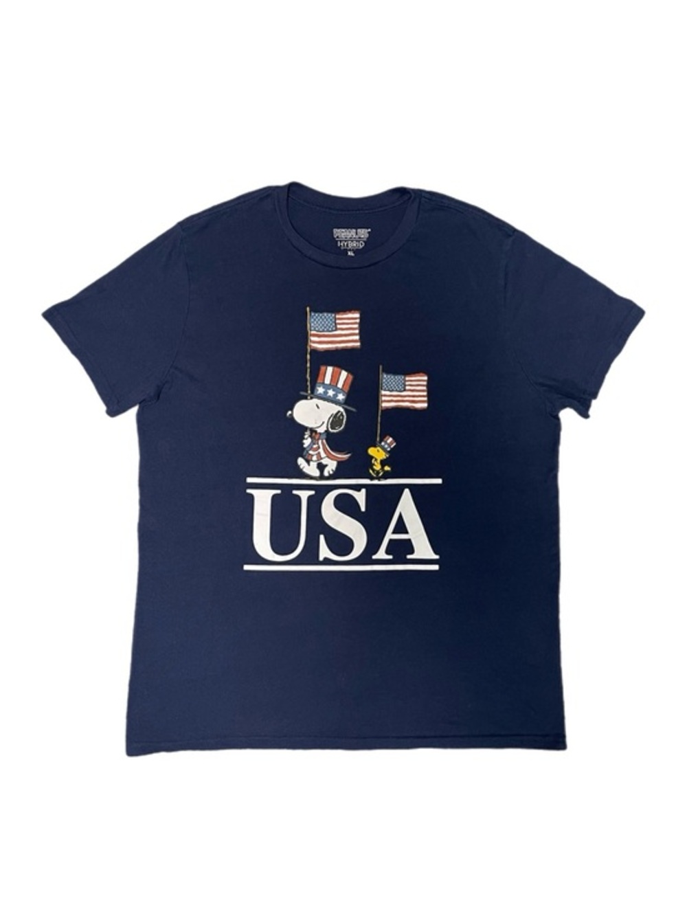 USA Peanuts and Woodstock Flags Graphic Tee